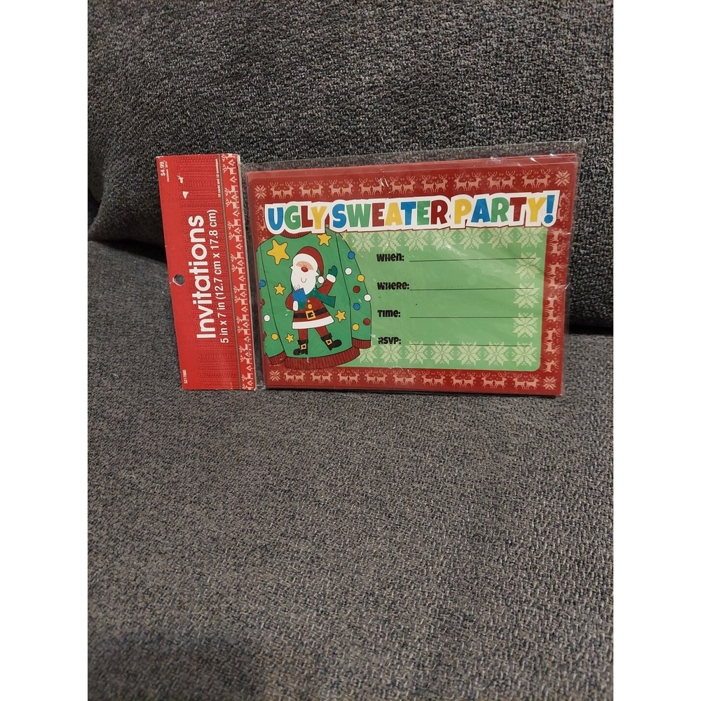 Ugly Sweater Party Christmas Invitations‎ Package of 10 Cards and Envelopes